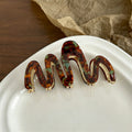 Elegant Tortoise Shell Wavy Acetate Hair Claw 6W6HCP1642