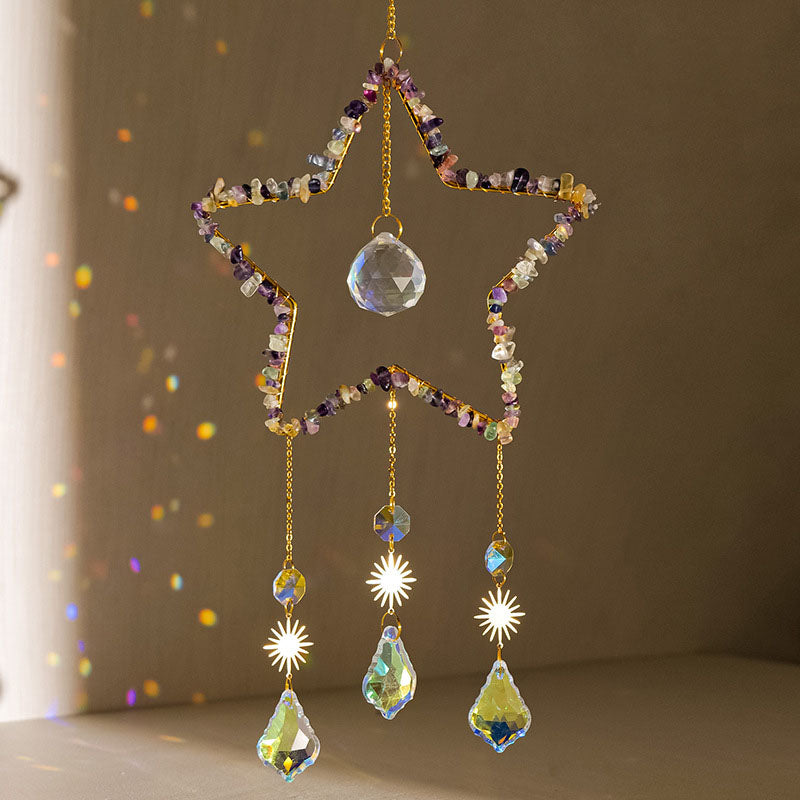 Star Crystal Suncatcher Pendant - DippedShop Wholesale - #0627