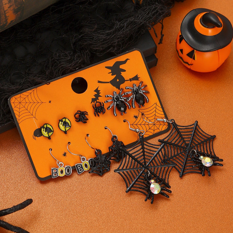 5+ Spider Web Darkness Halloween Earrings DPJE2733