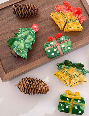 Cute Jingle Bell Christmas Tree Hair Clip DP25G615