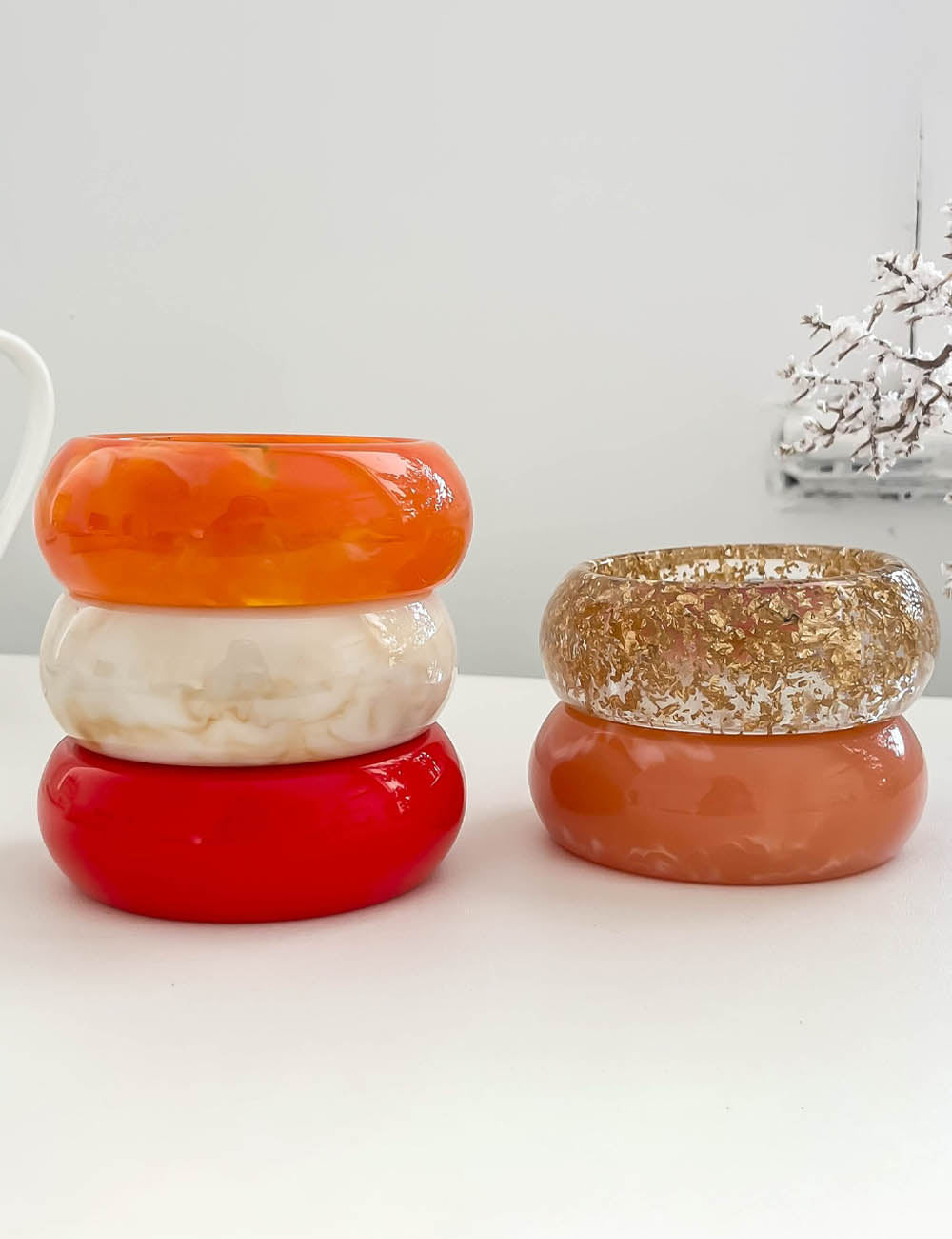 Trendy Geometric Resin Round W - DippedShop Wholesale - #8019