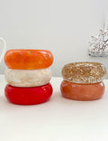 Trendy Geometric Resin Round W - DippedShop Wholesale - #8019