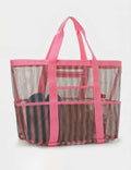 Striped Beach Multi-Functional Mesh Storage Bag 8BW6BOB87T
