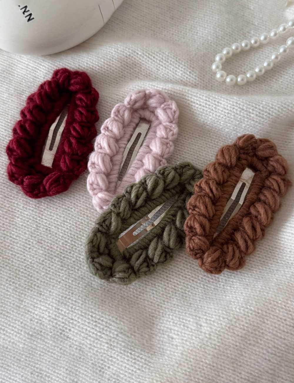 Crochet Snap Hair Clip - DippedShop Wholesale - #2003