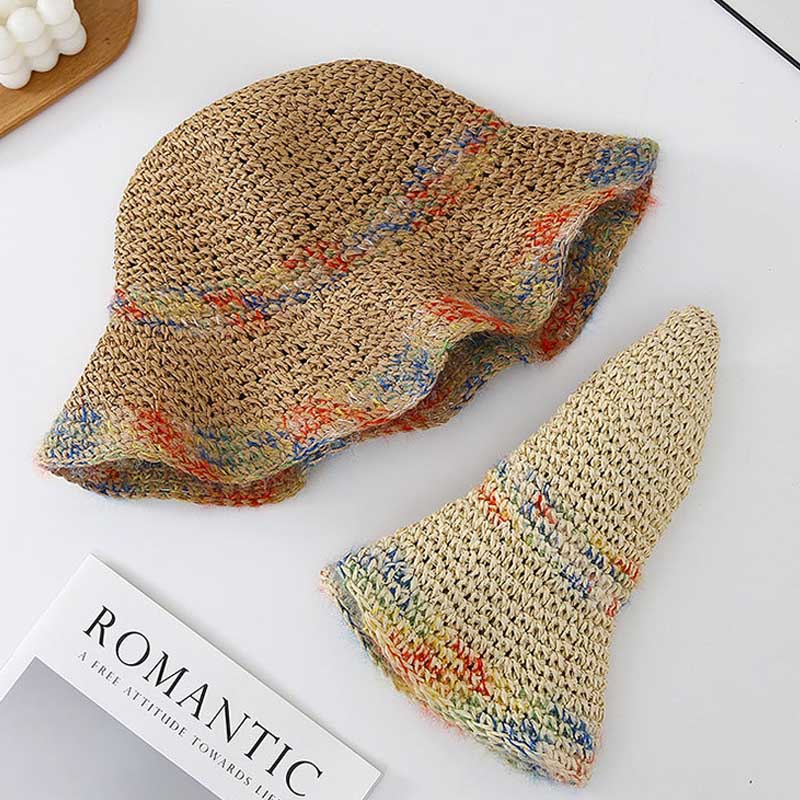 Boho Colorful Straw Hat - DippedShop Wholesale - #3635