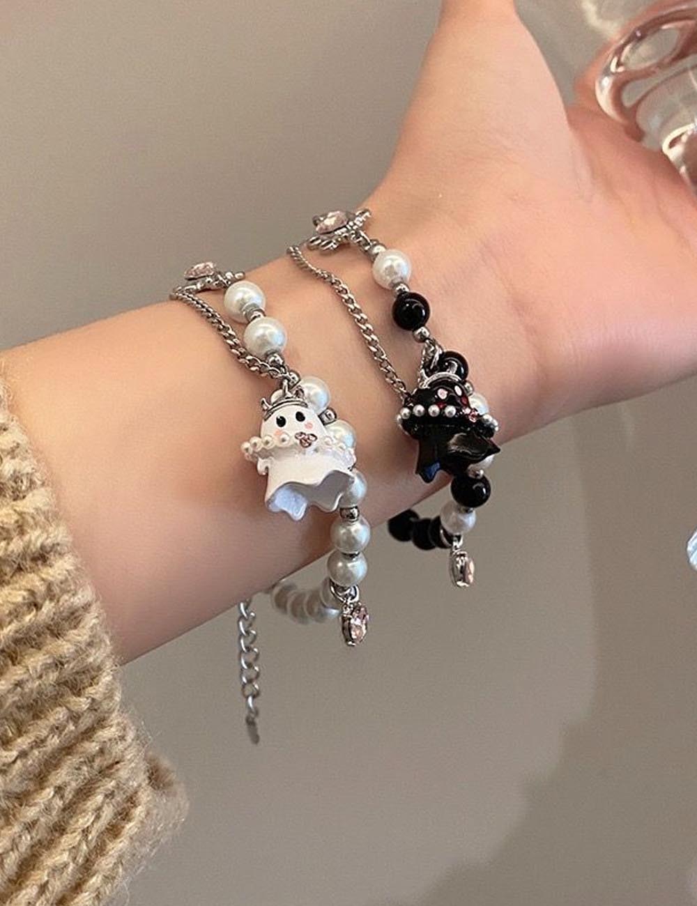 Halloween Cute Ghost Beaded Chain Bracelets DP25G515