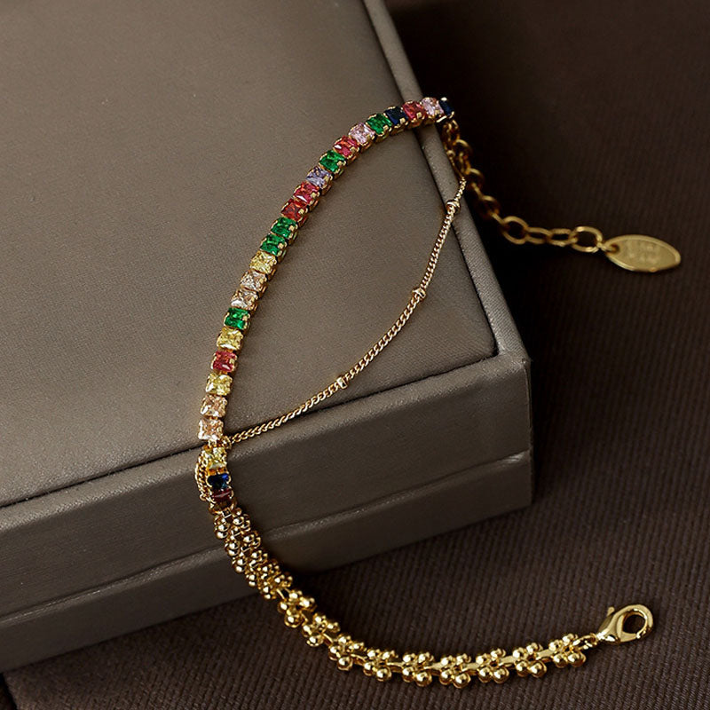 Chunky Colorful Zirconia Bracelet - DippedShop Wholesale - #1139