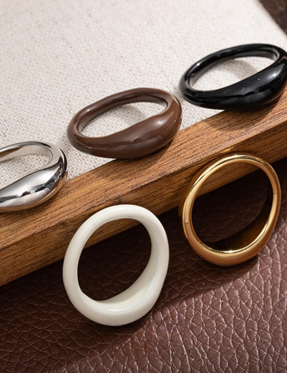 Simple Solid Color Oil Drip Rings DP25B816
