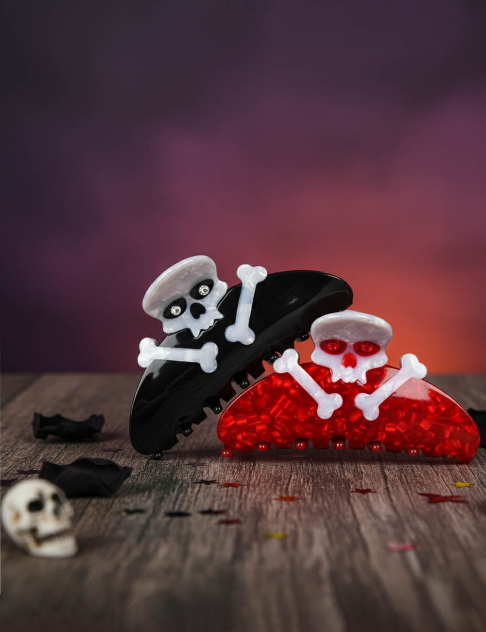 Halloween Skeleton Skull Acetate Hair Claw DP25G521