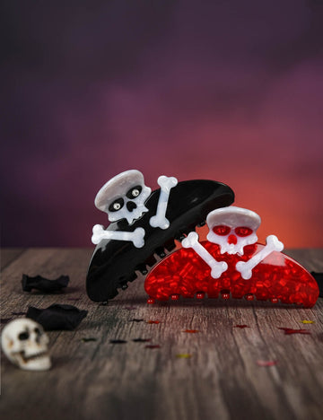 Halloween Skeleton Skull Acetate Hair Claw DP25G521