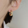 Gold Plated C-Shaped Studs - DippedShop Wholesale - #2035