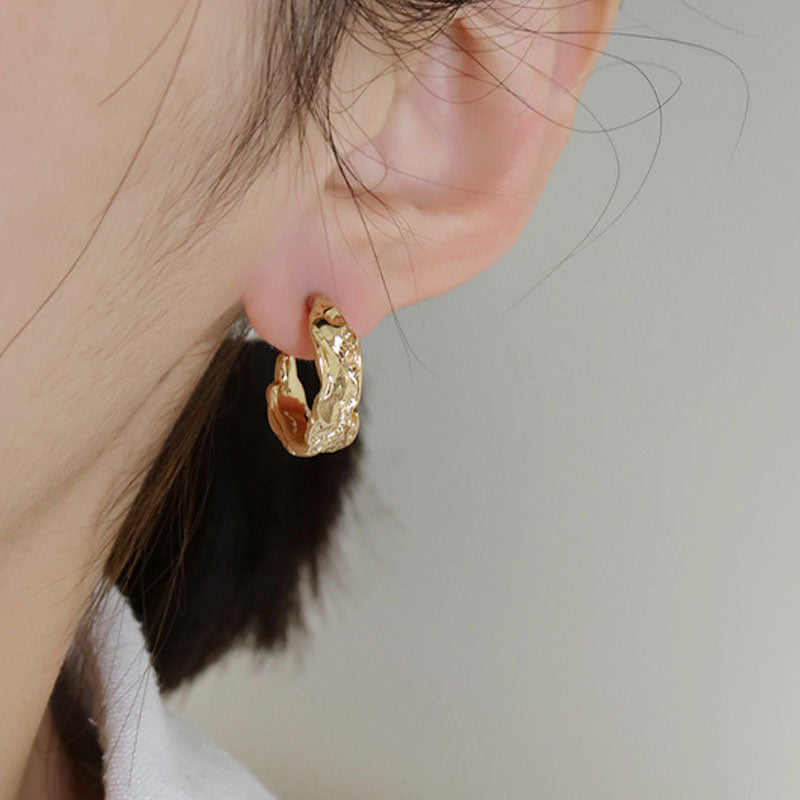 Gold Plated C-Shaped Studs - DippedShop Wholesale - #2035