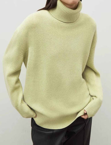Winter Turtleneck Oversized Ribbed Knit Sweater DP25G946