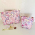 Minimalist Floral Jacquard Poratable Travel Cosmetic Bag MK2BW6W10BOB388
