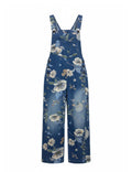 Floral Denim Bib Overalls - DippedShop Wholesale - #7235