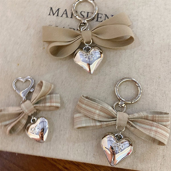 Plaid Bow Love Pendant Bag Charm DP25F438