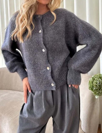 Minimalist Winter Solid Color Knit Cardigan DP25G959