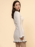 Floral Slim Knit Mini Dress - DippedShop Wholesale - #9059
