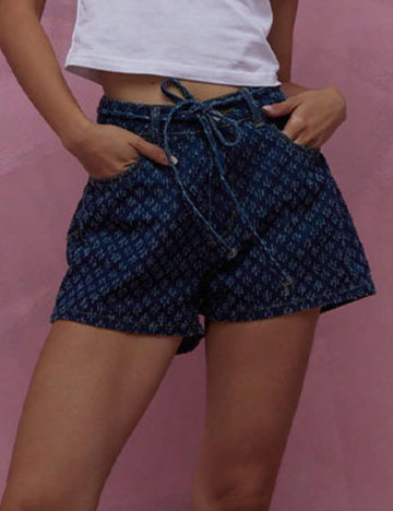 Casual Crochet Straight Leg Denim Shorts DP25D906