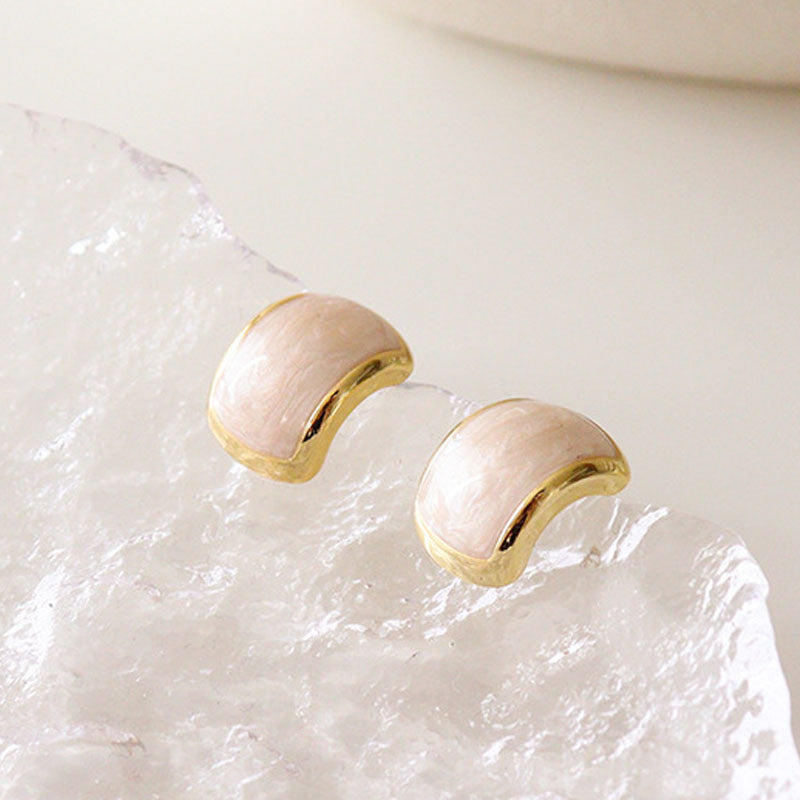 Geometric C-Shaped Stud Earrings - DippedShop Wholesale - #6963