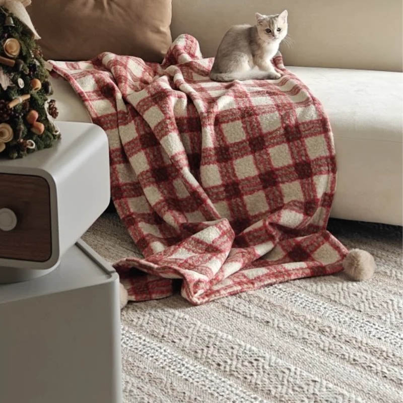 Vintage Plaid Soft Thicken Warm Blanket DP25H420