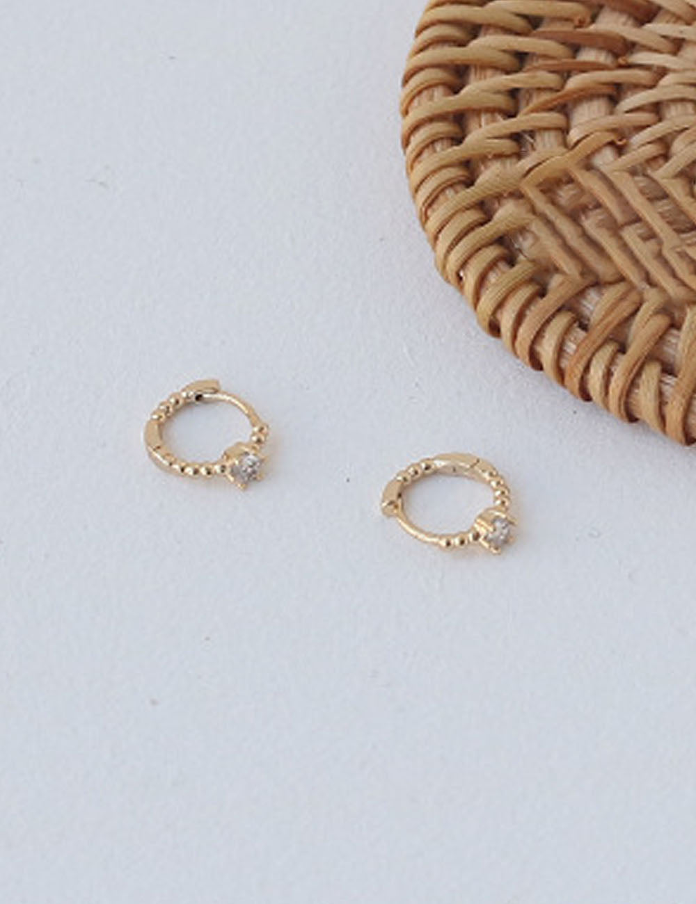 Gold Plated Rhinestone Hoop Earrings - DippedShop Wholesale - #3203