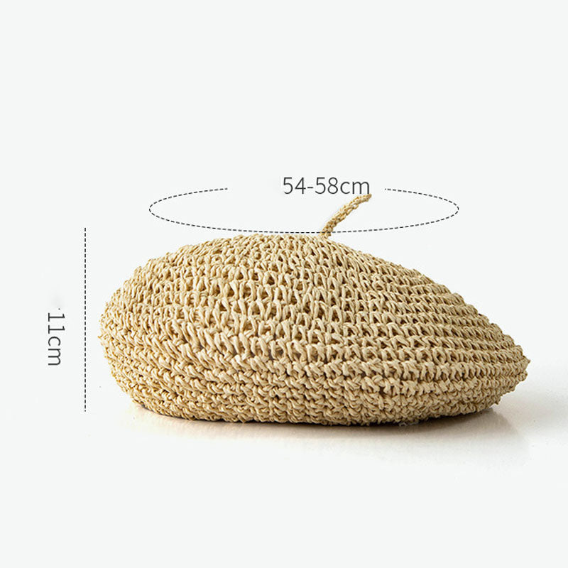 Vintage Artist Hnadmade Straw Beret Hat MK2CK6W6HAT64