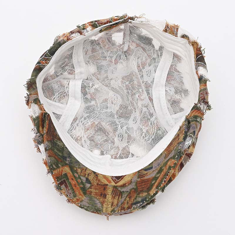 Vintage Distressed Ribbed Mesh Beret Newsboy Cap MK2BW6W6HAT102