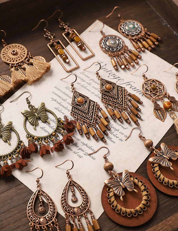 Boho Wooden Dangle Earrings - DippedShop Wholesale - #3155