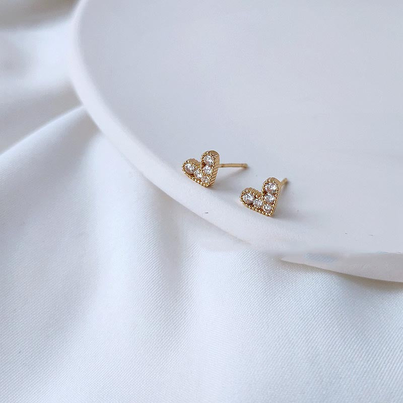 Valentine's Day Mini Zircon Heart Stud Earrings DP25H914