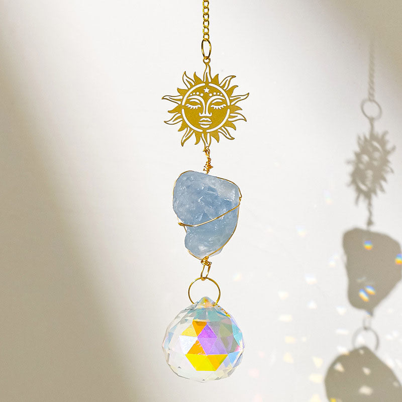 Natural Stone Crystal Ball Suncatcher - DippedShop Wholesale - #5139