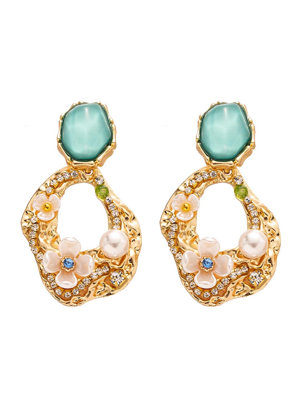 Sparkling Rhinestone Pearl Earrings - DippedShop Wholesale - #3763