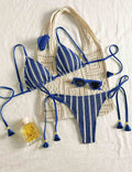 Striped Triangle Bikini Set - DippedShop Wholesale - #8051