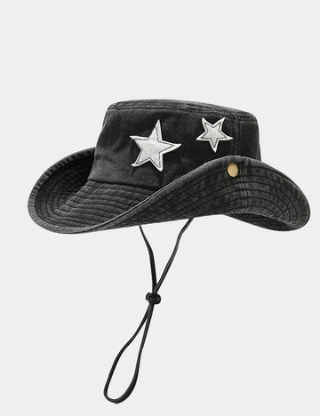 Denim Cowboy Star Foldable Safari Boonie Hat 8BK6HAT172T
