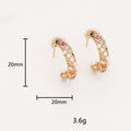 Colorful C-Shaped Stud Earrings - DippedShop Wholesale - #4979
