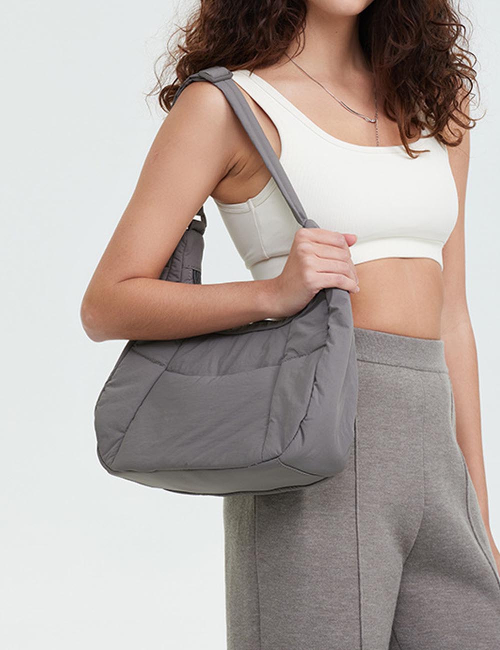 Casual Puffer Crescent Shoulder Crossbody Bag DP25G647