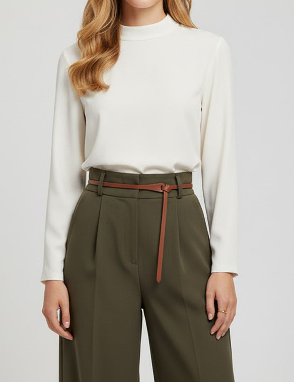 Trendy Solid Color Skinny Leather Belt DP25G560