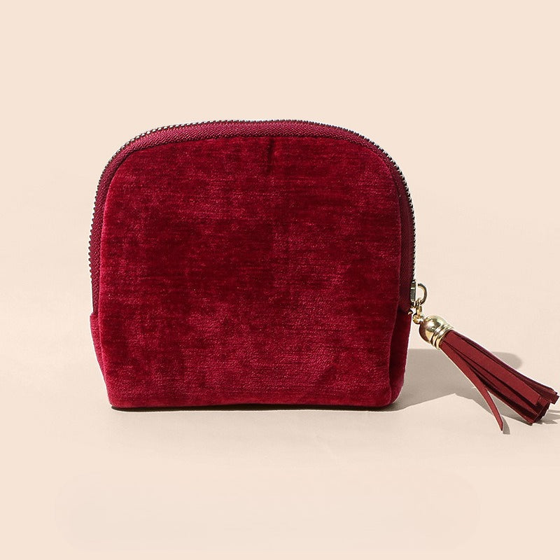 Solid Color Square Shape Tassel Jewelry Organizer Bag 8CW6BOB296L