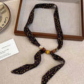 Retro Polka Dot Beaded Adjustable Scarf Necklace MK2BW6W6JNC234