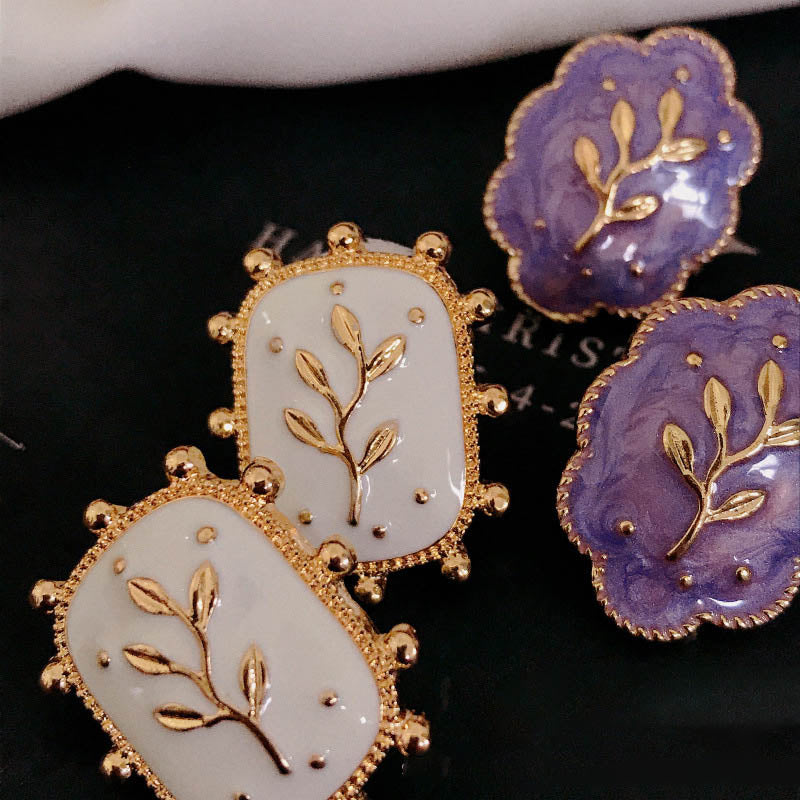 Flower Enamel Stud Earrings - DippedShop Wholesale - #9411