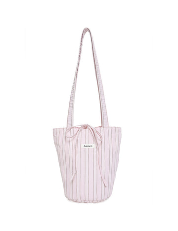 Color Block Striped Canvas Bucket Bag DP25F679