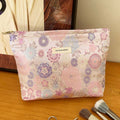 Minimalist Floral Jacquard Poratable Travel Cosmetic Bag MK2BW6W10BOB388