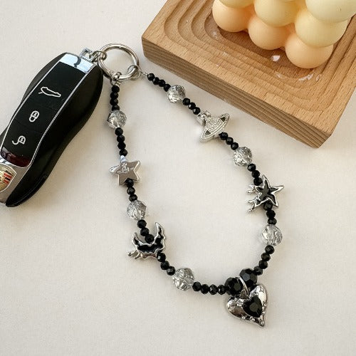 Color Block Love Crystal Beads Bag Charm DP25C799