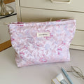 Vintage Floral Print Large Capacity Cocmetic Bag MK2BW6W10BOB384