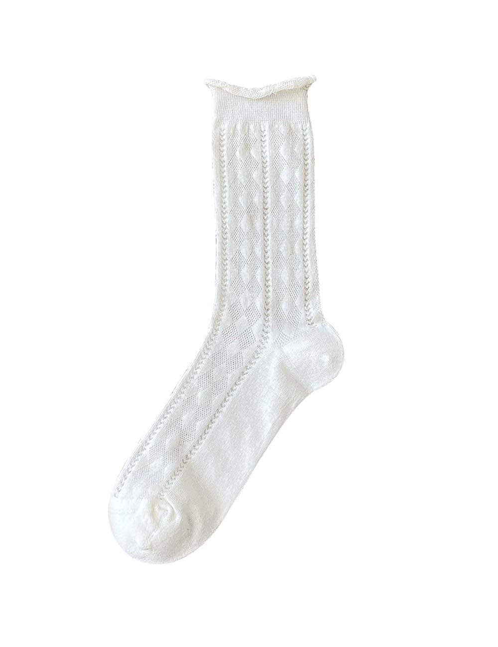 Ruffle Cuff Mesh Socks - DippedShop Wholesale - #5299
