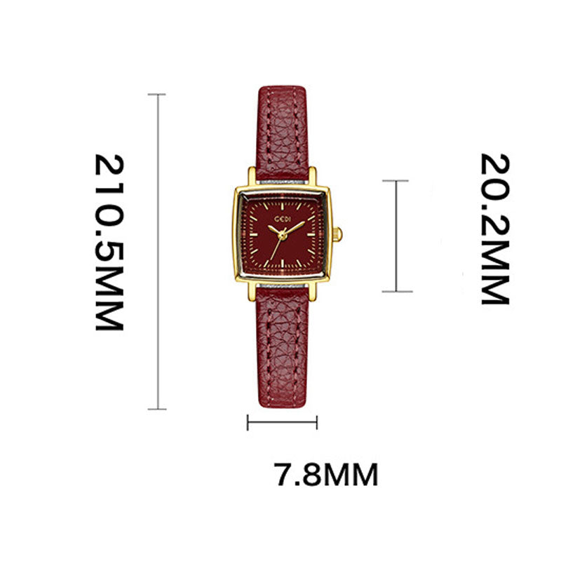 Vintage Square Dial Quartz Leather Strap Watch MK2SSAS6W6JWA03