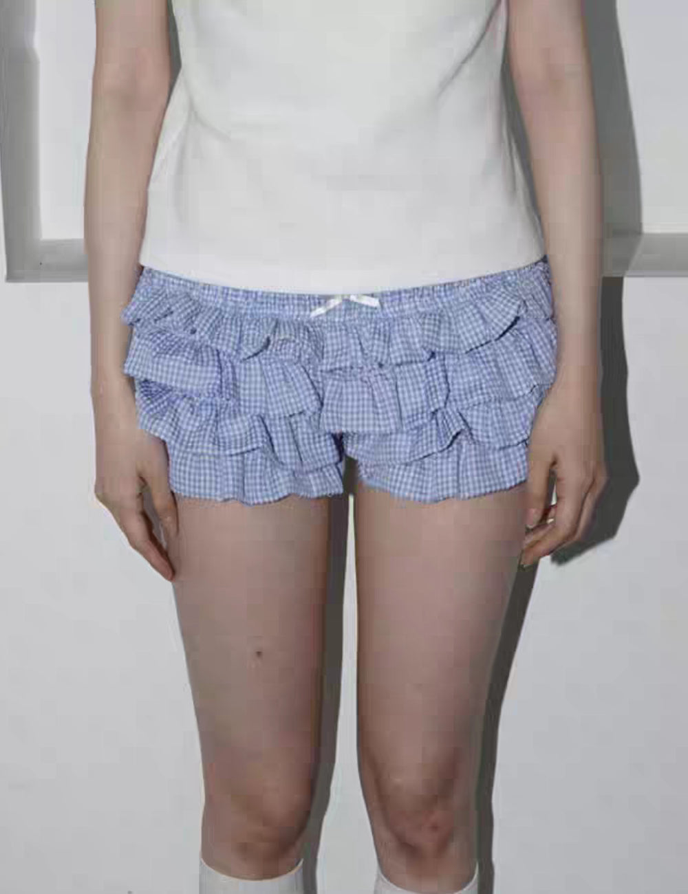 Sweet Multi-Layered Ruffle Plaid Shorts DP25B676