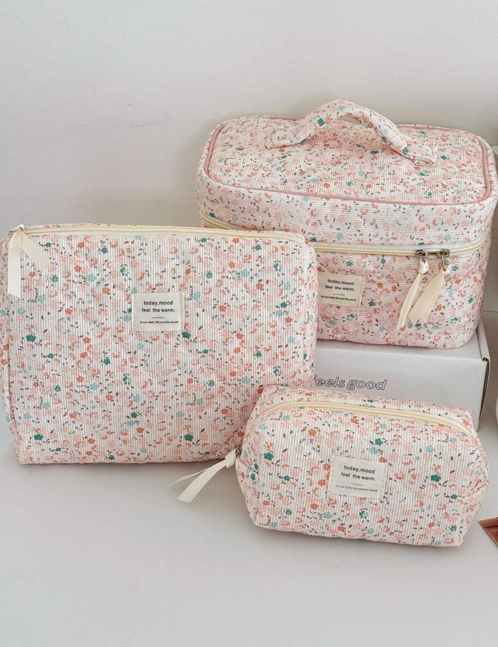 Flower Print Makeup Bag - DippedShop Wholesale - #9347