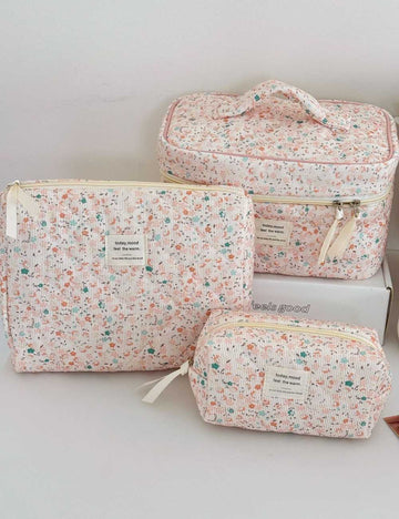 Flower Print Makeup Bag - DippedShop Wholesale - #9347