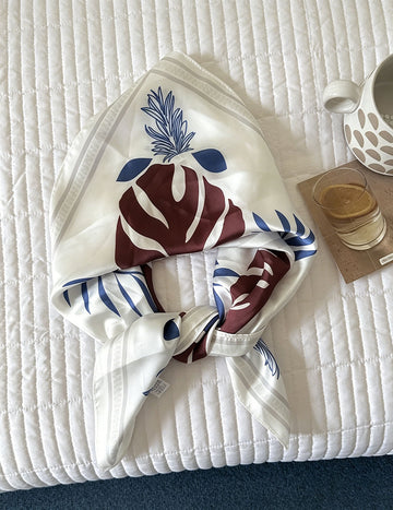 Stylish Leaf Print Soft Waist Belt Silk Scarf MK2BLW6W6NSI46
